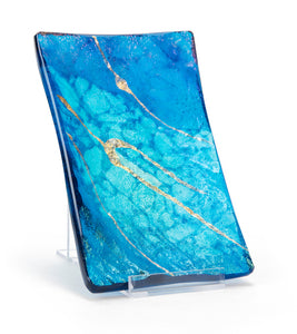 4" x 6" Lava Glass Aqua Tray Medium