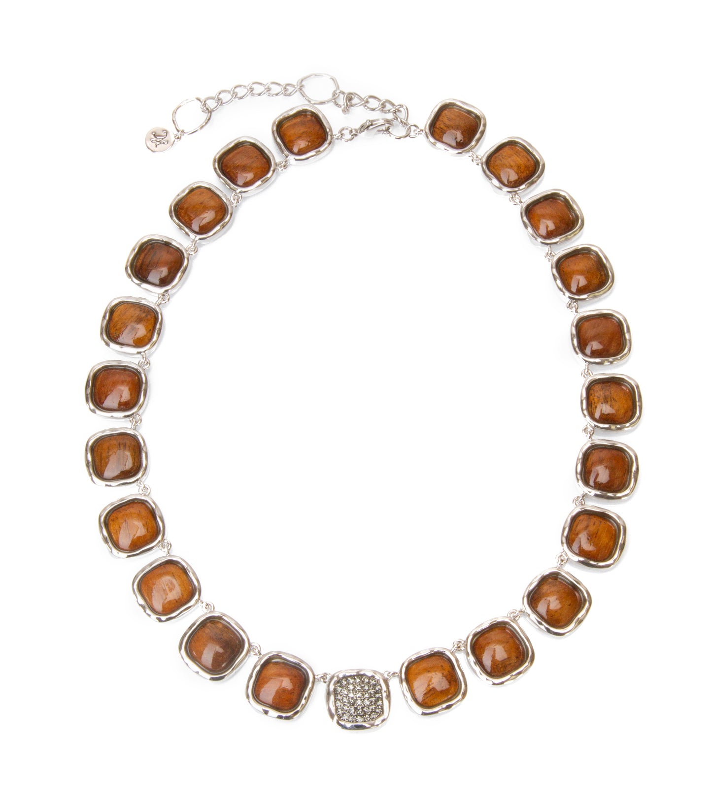 Collar cuadrado con pavé de koa - MJHC50934