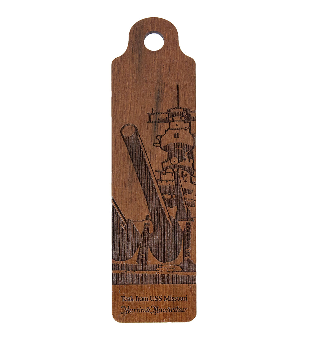USS Missouri Teak Bookmark "Big Guns"