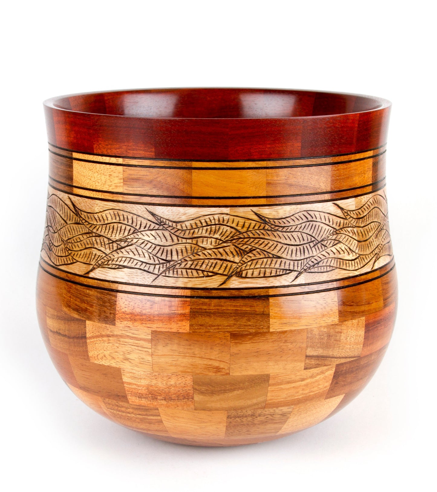 Segmented Koa Vessel 8" Maile by Gregg Smith
