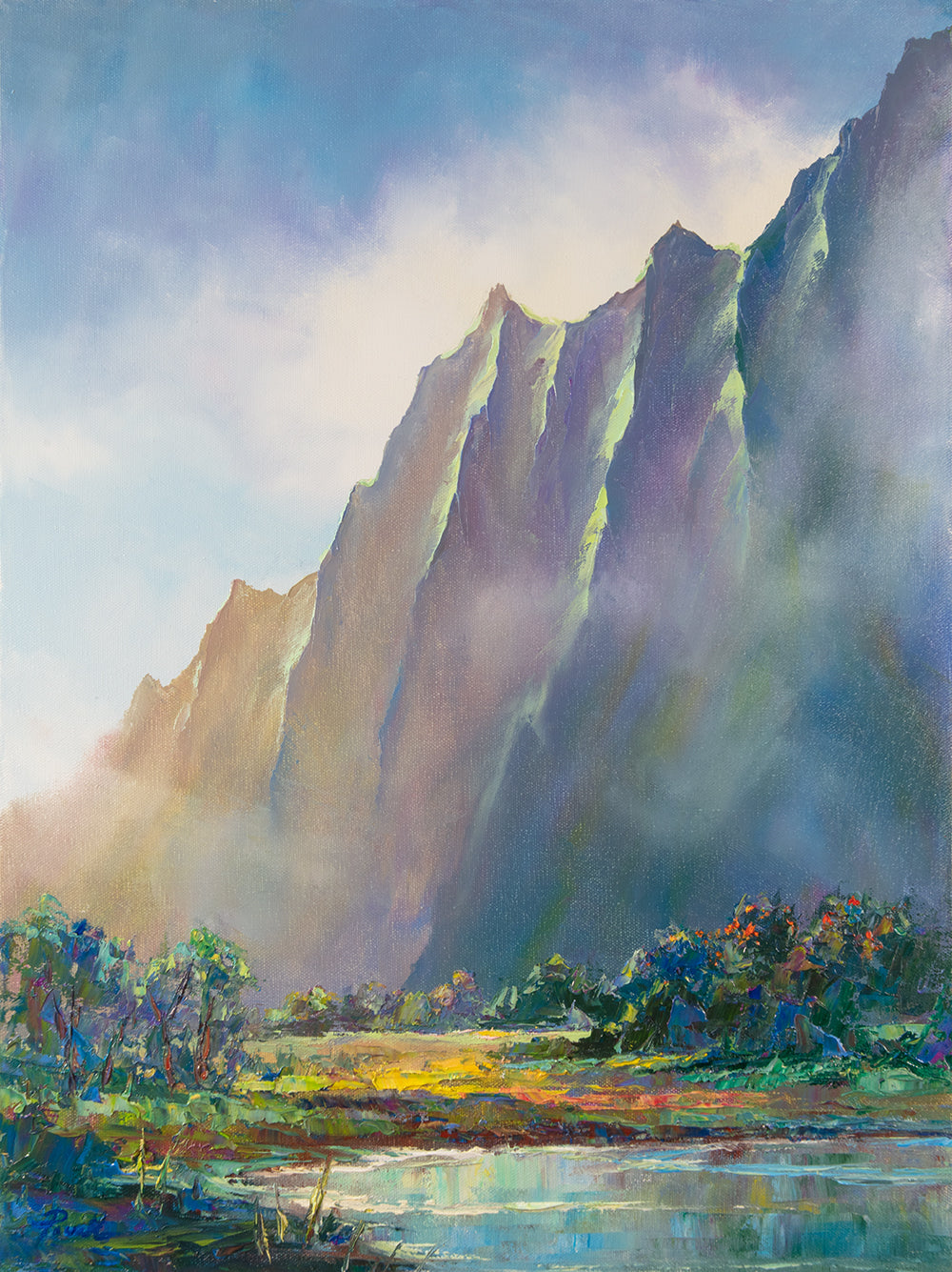 オリジナル絵画:カハルウ池 11/22 マイケル・パウエル作 18x24