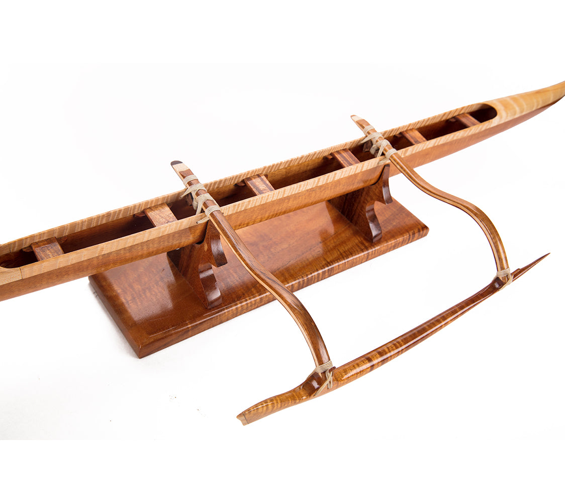 Koa/Tiger Maple 32" Canoe "Outrigger" #46 by Greg Scott