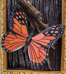 Wood Sculpture "Giant Monarch Frame" by Craig Nichols