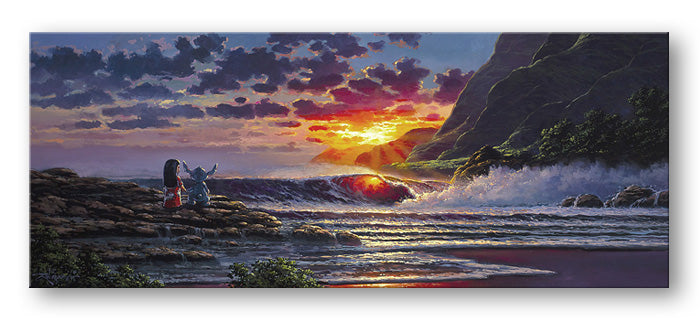 Lilo y Stitch comparten un atardecer por Rodel Gonzalez