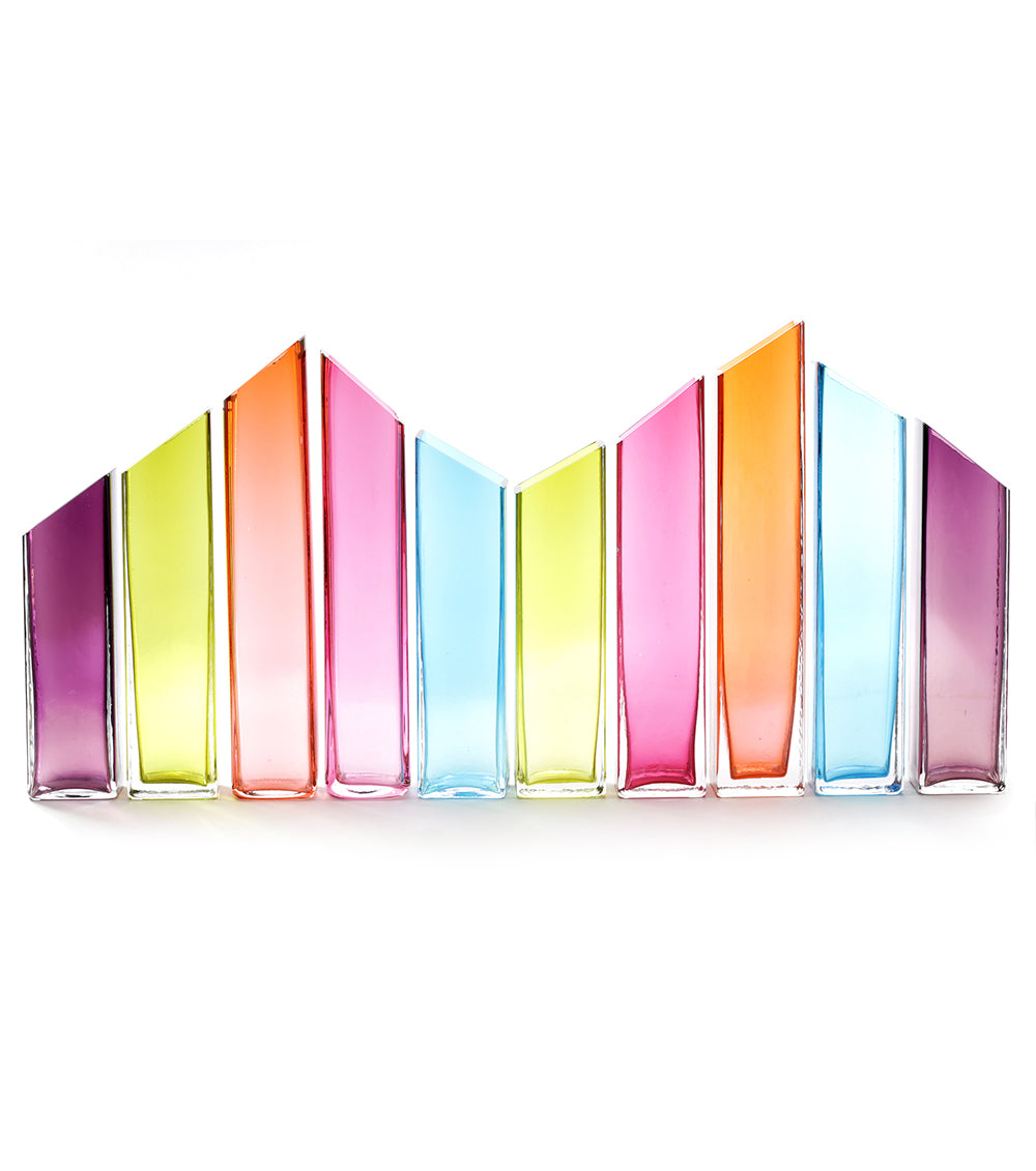 Escultura de vidrio "Serie Skyline: Ciudad de primavera" de Ben Silver