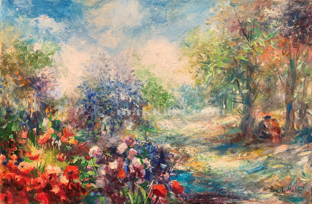 Pintura original: Fuegos sutiles de primavera de Eva Makk