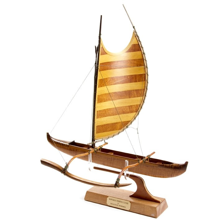 Koa 18”L Canoe “Opelu Striped” by Francis Pimmel