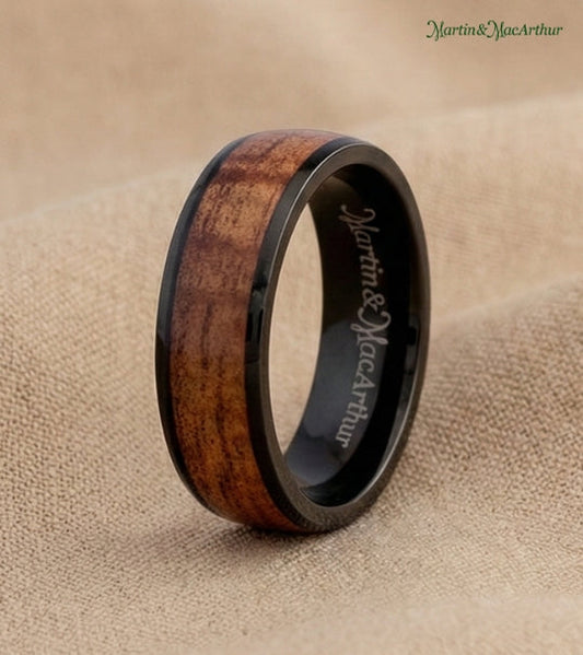 koa wood engagement rings