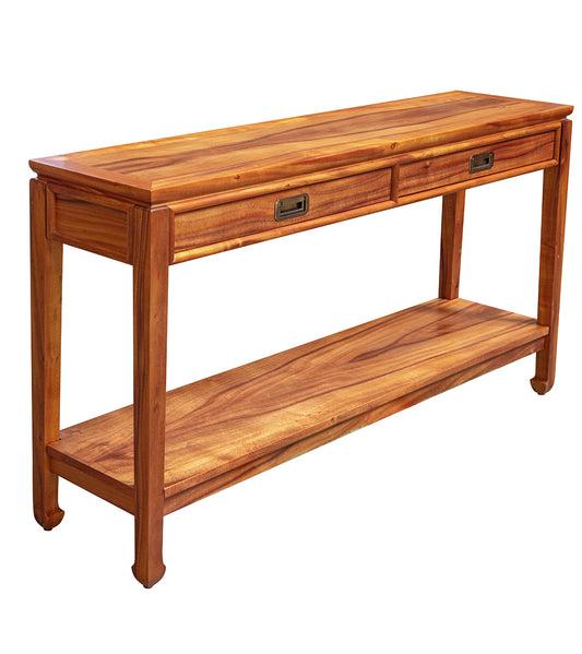 How to Style a Luxury Entryway with Koa Wood Pieces