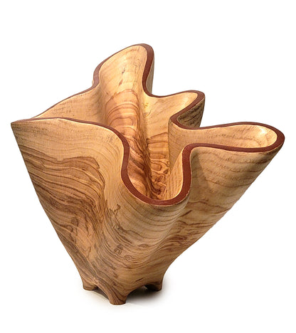 Vasija tallada "Cuenco de fresno y olivo" de Andy DiPietro