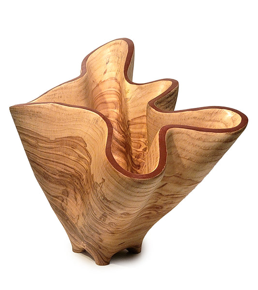 Vasija tallada "Cuenco de fresno y olivo" de Andy DiPietro