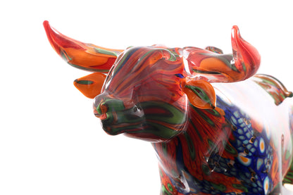 Glass Sculpture "Charging Bull" by Ben Silver