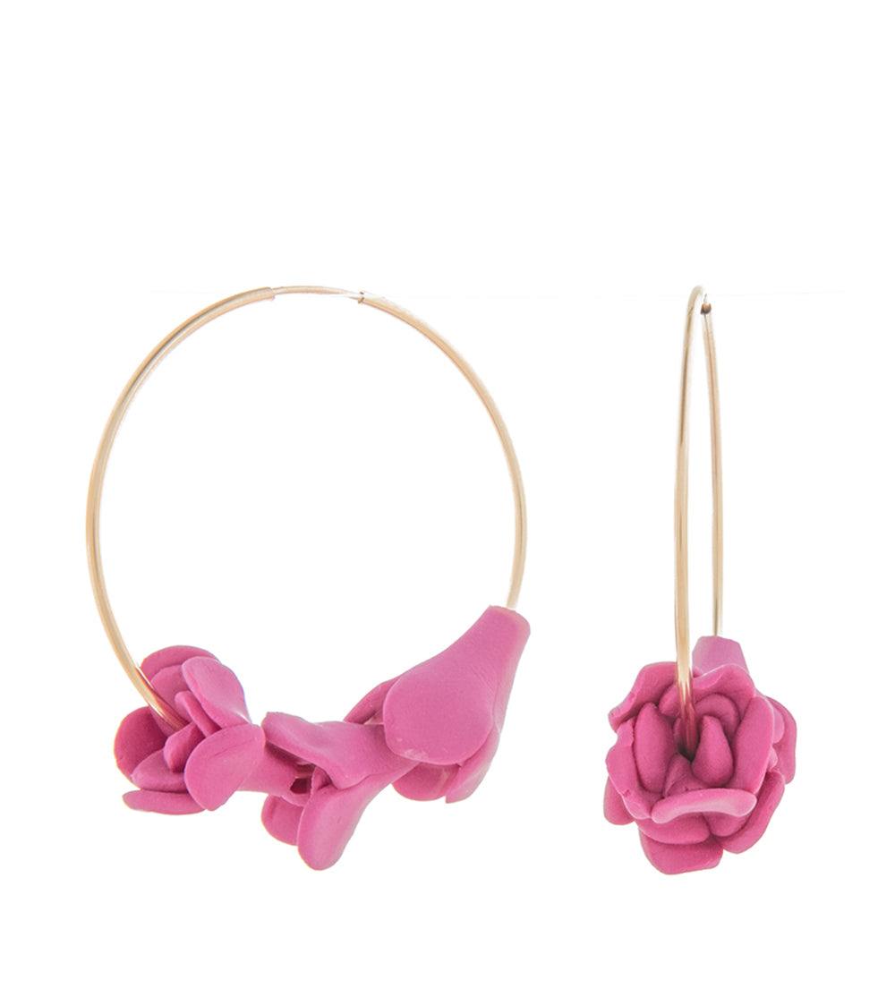 Medium Hoop Pink Lokelani Earrings