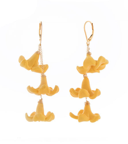 Naiah Yellow Puakenikeni Drop Earrings