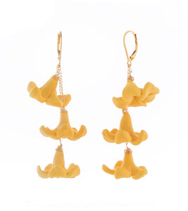 Naiah Yellow Puakenikeni Drop Earrings