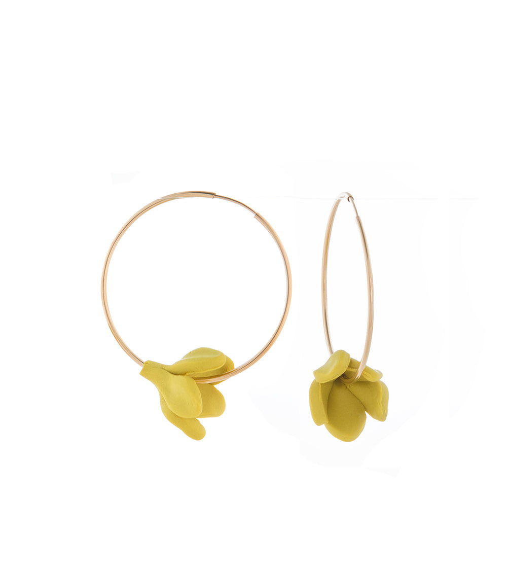 Small Hoop Green Pakalana Earrings