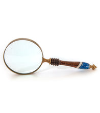 Koa Hand-held Magnifying Glass with inlay -Blue