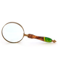 Koa Hand-held Magnifying Glass with inlay -Green