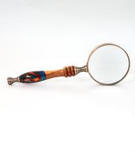 Small Koa Hand-held Magnifying Glass with inlay - Orange