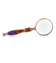 Small Koa Hand-held Magnifying Glass with inlay - Purple