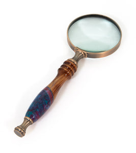 Small Koa Hand-held Magnifying Glass with inlay - Purple