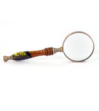 Small Koa Hand-held Magnifying Glass with inlay - Yellow