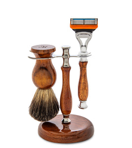 Koa Shaving Kit #2a - Fusion w/ Badger Brush