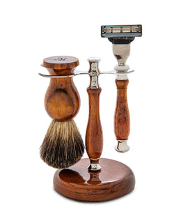 Koa Shaving Kit #2a - Mach w/ Badger Brush