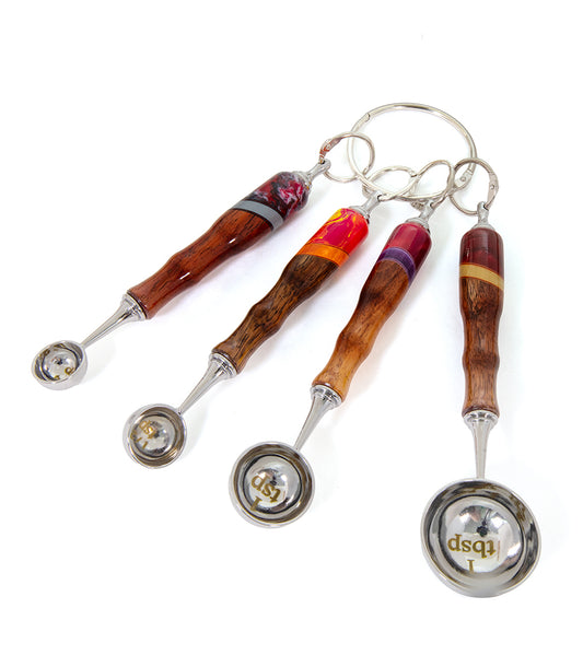 Koa Measuring Spoons/Melon Ballers - Red