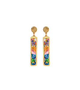 Rainbow Shells Column Earrings