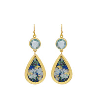 Lily White Blue Topaz Teardrop Earrings