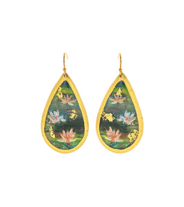 Hiroshi Tagami "Waterlilly" Teardrop Earrings