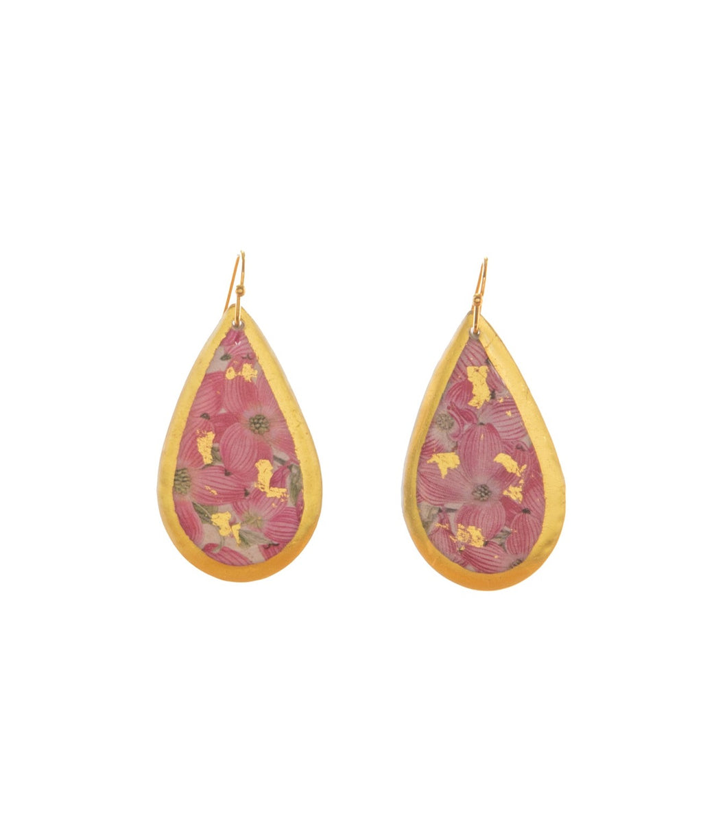 Dogwood Pink Teardrop Earrings