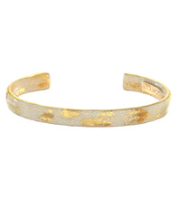Dazzled Cream Iridescent Gold Leaf Stackable Cuff