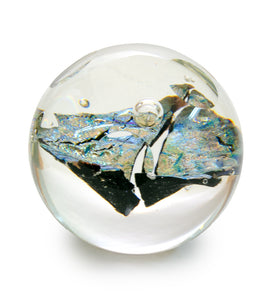 Glass Sculpture "Sparkling Faceted Paper Weight" by Ben Silver