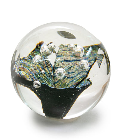 Glass Sculpture "Sparkling Faceted Paper Weight" by Ben Silver