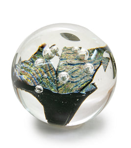 Glass Sculpture "Sparkling Faceted Paper Weight" by Ben Silver