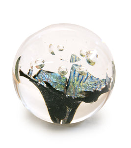 Glass Sculpture "Sparkling Faceted Paper Weight" by Ben Silver