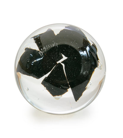 Glass Sculpture "Sparkling Faceted Paper Weight" by Ben Silver