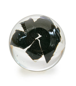 Glass Sculpture "Sparkling Faceted Paper Weight" by Ben Silver