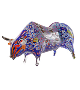 Glass Sculpture "Bull" by Ben Silver