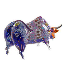 Glass Sculpture "Bull" by Ben Silver