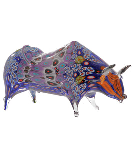 Glass Sculpture "Bull" by Ben Silver