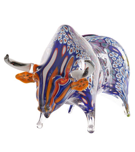 Glass Sculpture "Bull" by Ben Silver