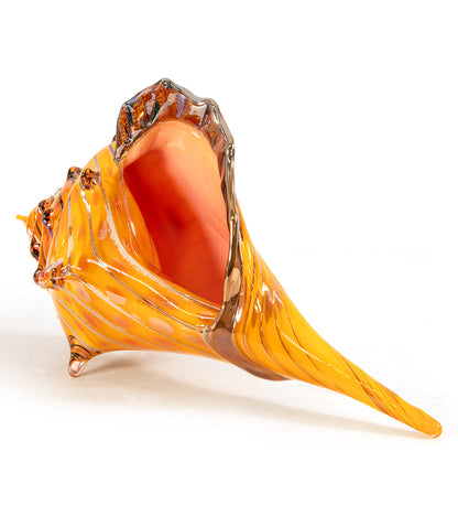 Glass Sculpture "Conch Shell Coral" by Ben Silver