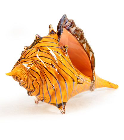 Glass Sculpture "Conch Shell Coral" by Ben Silver