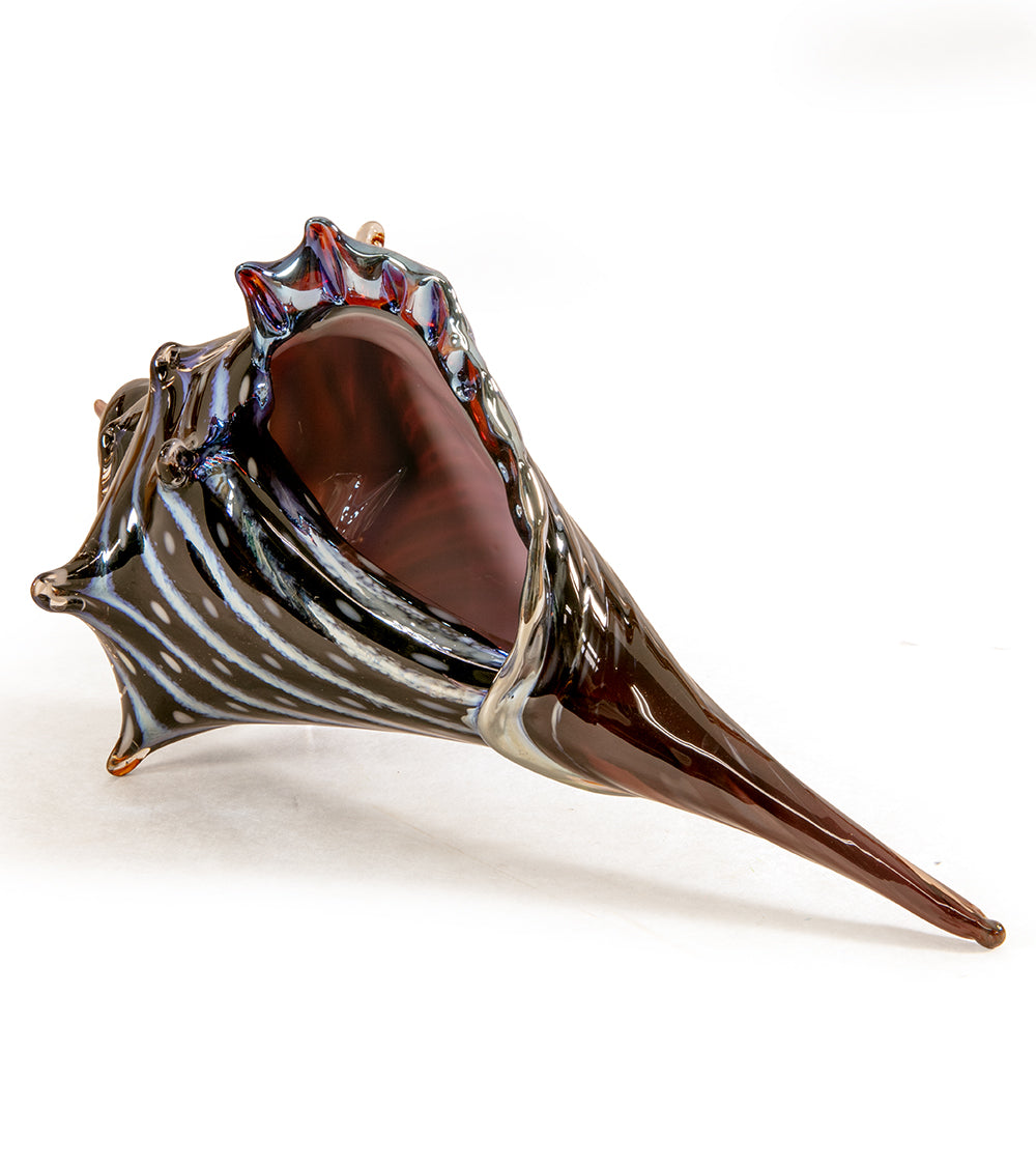 Glass Sculpture "Conch Shell Purple" by Ben Silver