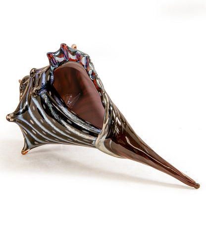 Glass Sculpture "Conch Shell Purple" by Ben Silver