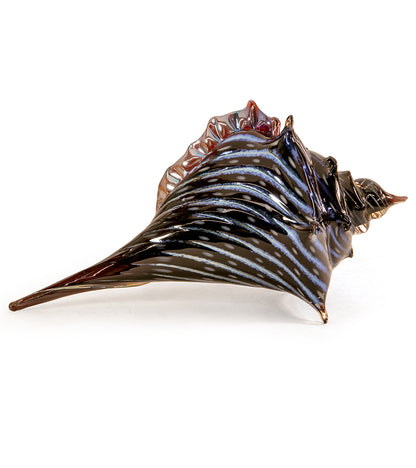 Glass Sculpture "Conch Shell Purple" by Ben Silver