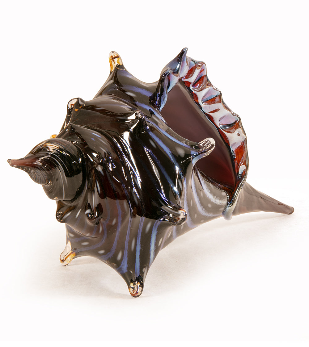 Glass Sculpture "Conch Shell Purple" by Ben Silver